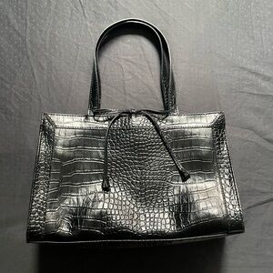 Liz Claiborne Black Croc-Embossed Tote
